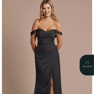 David's Bridal Strapless Black Gown